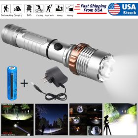 LED Tactical Flashlight Rechargeable LED Work Light Super Bright Torch Emergency Light Escape Hammer