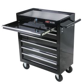 7 Drawer Multi-Tool Cart With Wheels - Black