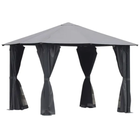 10ft X 10ft Patio Gazebo-Black-AS