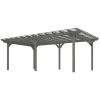 12' x 20' Outdoor Pergola, Wood Gazebo Grape Trellis with Stable Structure for Climbing Plant Support, Gray