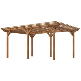 12' x 16' Outdoor Pergola Grape Trellis, Wood Gazebo with Stable Structure for Garden, Patio, Backyard, Deck