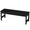 Outsunny 47" Outdoor Bench Seat, HDPE All-Weather Garden Bench, Backless Slatted Patio Bench for Yard, Porch, Park, Black