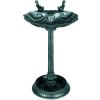 Outsunny 32" Verdigris Antique Bird Bath Decorative with Planter Pedestal and Bird Statues