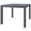 Patio Table for 6-8 People Dark Gray Aluminum Frame Rectangle Garden Table with Wood Effect Steel Top for Backyard