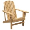 Modern Adirondack Chair Natural Wood with Cupholder for Patio Garden Supports 330 lbs
