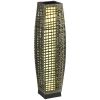 Outsunny Solar LED Outdoor Floor Lamp, Brushed PE Wicker Patio Lantern for Indoor/Outdoor Use