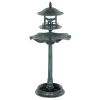 Outsunny Bird Bath Bowl, 3-in-1 Pedestal Birdbath with Bird Feeder and Flower Planter, Large Water Basin, Outdoor, Green