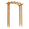 Round Garden Arbor 7.5 ft Fir Wood Archway for Climbing Plants Pergola Style Wedding Ceremony Yellow