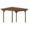 Outdoor Wooden Pergola 12x10 ft Garden Trellis for Climbing Plants Patio Backyard Deck Sturdy Structure Brown