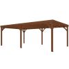 12' x 20' Outdoor Wooden Pergola, Grape Vine Gazebo with Concrete Anchors for Garden, Patio, Backyard, Deck, Brown