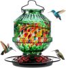 Hand Blown Glass Hummingbird Feeders for Outdoors