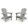 Wood Lounge Patio Chair for Garden Outdoor Wooden Folding Embossed Adirondack Chair Set of 2 Solid Cedar Wood Lounge Patio Chair with Wood Grain