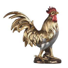 13.75"H Color of Gold/Silver Rooster Figurine Home Decor Gift