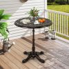 27Inch Round Cast Aluminum Patio Bistro Table with Hollow Top