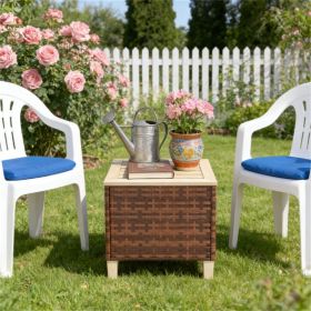 Outdoor side table, terrace table, garden table, coffee table, brown (table only)