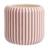 8" Rose Pink Stripe Ceramic Planter
