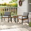 3 Piece Patio Furniture Set Outdoor Conversation Set with Coffee Table