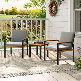 3 Piece Patio Furniture Set Outdoor Conversation Set with Coffee Table