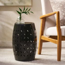 12" Accent Side Table, Cylindrical Design End Table for Living Room, Family Room, or Entryway, Industrial Style,Coffee Side Tables for Indoor Outdoor