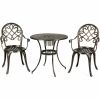 3 Pieces Outdoor Set Patio Bistro with Attached Removable Ice Bucket