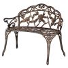 38.5" Cast Aluminum Outdoor Courtyard Decoration Park Leisure Rose Chair(SAME AS 05671529)