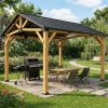 Hard top pavilion canopy, terrace pavilion, black gray