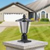 15"(H) Solar Powered Outdoor Lantern, Modern Garden Light with LED for Pathways, Yards, and Driveways (1-Pack)