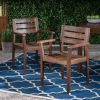 STAMFORD Dining Chairs Set of 2,Acacia Wood Patio Armchair,for Backyard, Poolside, Garden,Dark Brown