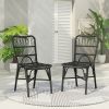 Outdoor PE Wicker Patio Dining Chairs Set of 2,Outdoor Rattan chairs for Backyard, Poolside, Garden, GREY