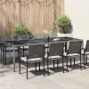 Garden Table Grey 98.43 x 39.37 x 29.53 in Poly Rattan