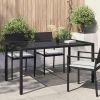 Garden Dining Table Black 59.1" x 35.4" x 29.5" Poly rattan