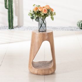 Direct Wicker 14.56' Magnesium Oxide Round Side Table with Smooth Finish, Modern End Table