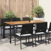 Garden Table Black 74.80 x 35.43 x 29.53 in Poly Rattan