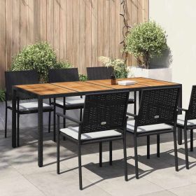 Garden Table Black 74.80 x 35.43 x 29.53 in Poly Rattan