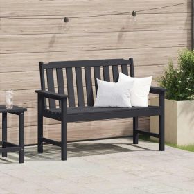 Garden Bench Black 47.24 x 23.23 x 34.65 in HDPE