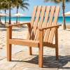 Natural Finish Acacia Wood Adirondack Chair, Ergonomic Backrest & Extra Armrests Heavy Duty Outdoor Lounge Chair for Garden Lawn Gathering