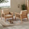 Outdoor Acacia Wood and Rope Patio Chair with Cushions (Set of 2) (old sku N757S238680B)