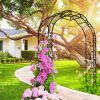 Metal Garden Arch W74.4'' x H98.4'' Garden Arbor Trellis Climbing Plants Support Rose Arch Outdoor Arch Black