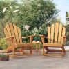 Garden Adirondack Rocking Chair Set of 2 Natural Teak
