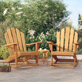 Garden Adirondack Rocking Chair Set of 2 Natural Teak
