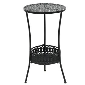Table Black Metal Small Bistro Table Round Vintage
