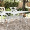 Garden Table White Cast Aluminum 59.1 x 35.4 x 28.3 in Tough