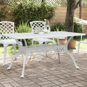 Garden Table White Cast Aluminum 59.1 x 35.4 x 28.3 in Tough