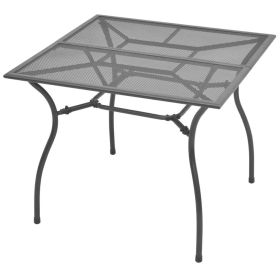 Outdoor Table Anthracite Steel 35.4 in x 35.4 in Durable
