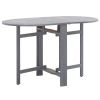 Dining Table Grey Solid Acacia Wood Medium Foldable
