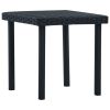 Garden Table Black PE Rattan and Powder-Coated Steel Compact
