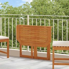 Balcony Table Brown Solid Acacia Wood Medium Foldable