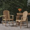 Outdoor Weather Resistant Acacia Wood Adirondack Dining Chairs (Set of 2), Natural Finish