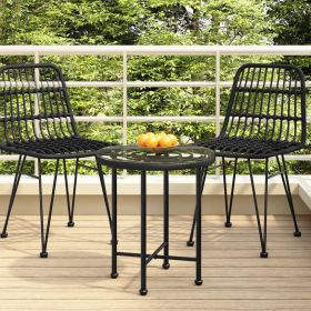 Dining Table Black Steel Compact UV-resistant Bistro Table