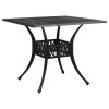 Garden Table Black Cast Aluminum Medium Decorative Inlays